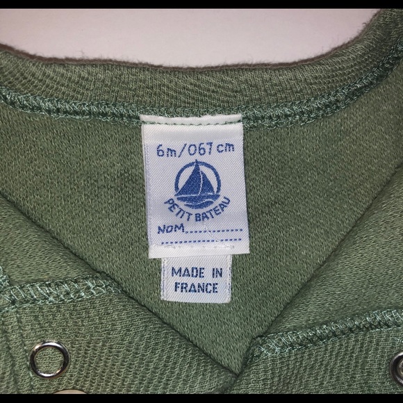 Petit Bateau Baby Unisex Long Sleeve Button-Down Shirt-Classic & Soft | Size 6 M - Picture 2 of 3